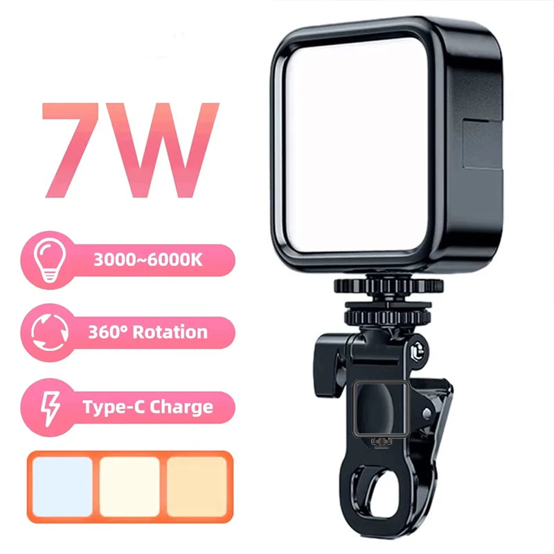 Luz LED Clip-On Portátil para Telemóvel e Webcam – Modenik Tech