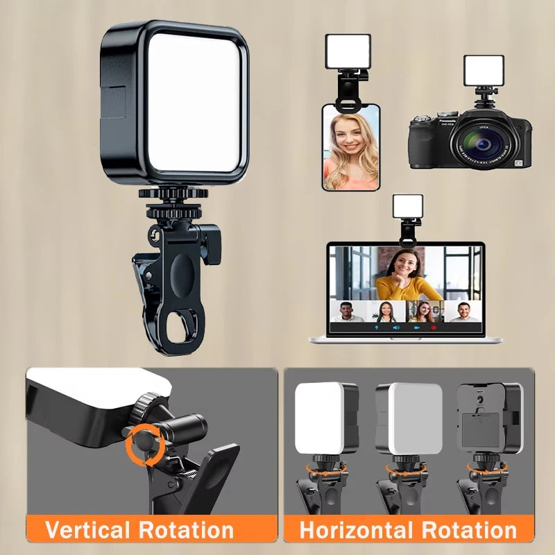 Luz LED Clip-On Portátil para Telemóvel e Webcam – Modenik Tech